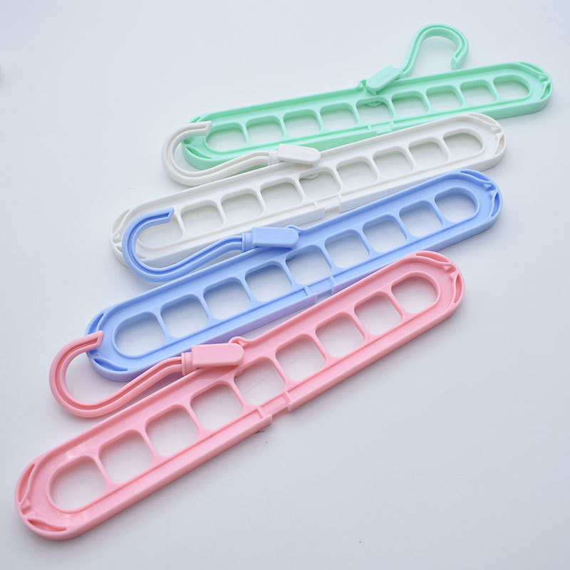 2022 Wholesale 9 holes 360 Rotating plastic clothes hangers closet organizer Space Saving Hanger Multi-port clothing rack