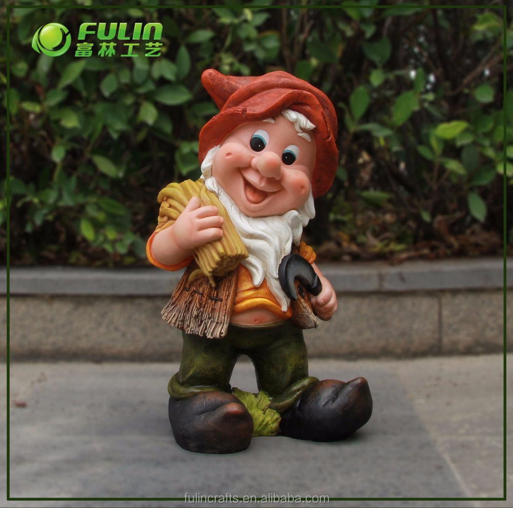 resin dwarf craft garden gnome statue garden decoration the seven welcome dwarfs figure