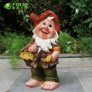 20.5" Big Resin Cute Gnome Harvest Garden Decoration Crafts The Seven Dwarfs Statues Small Moq