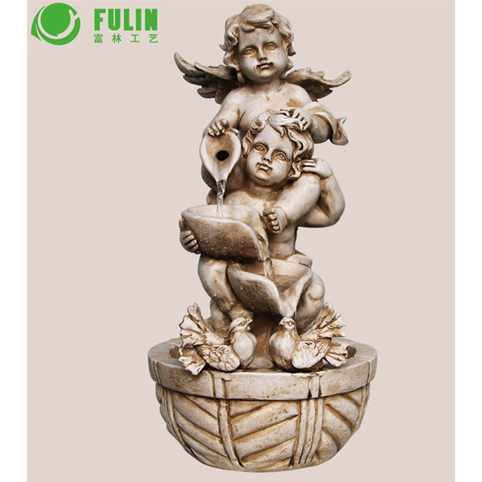 hot sale factory directly angel rolling ball water fountain with statues indoor