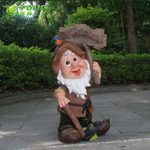 resin dwarf craft garden gnome statue garden decoration the seven welcome dwarfs figure