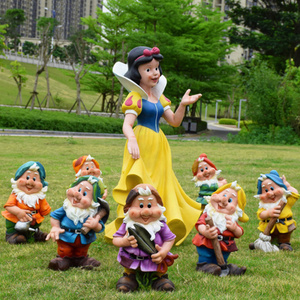 factory selling fiberglass snow white and the seven dwarfs decorative garden statue