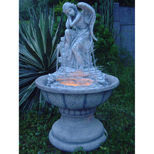 33.5" Hot Sell Outdoor Resin Angel Garden Decoration Water Fall Fountain