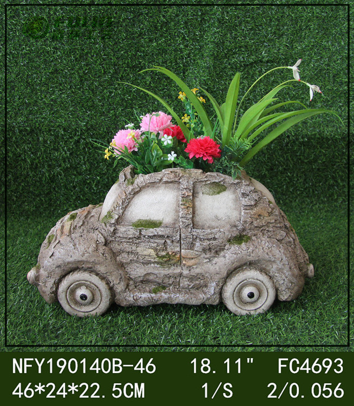 MGO stone garden decoration magnesia rustic car shape flower pot planter