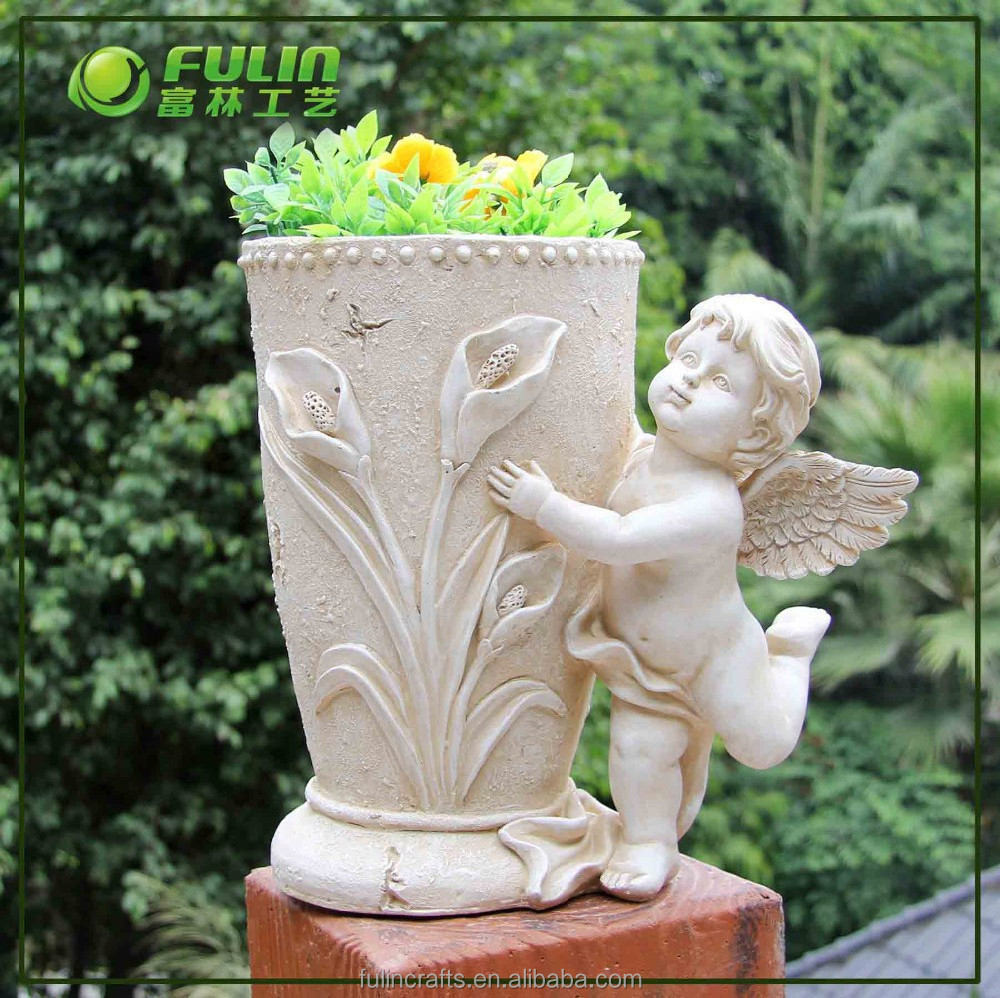 Garden Bulk Resin Cupid Antique Flower Pot