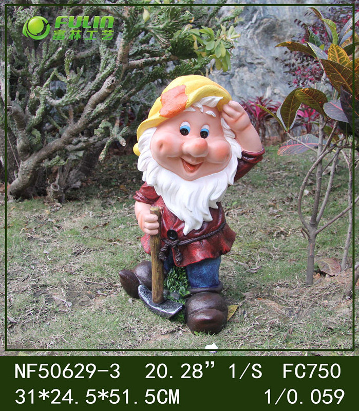 Outdoor Waterproof Resin Garden Gnome Statue Funny Labor Gnomes Seven Dwarfs Sculpture For Home Garden Decoration