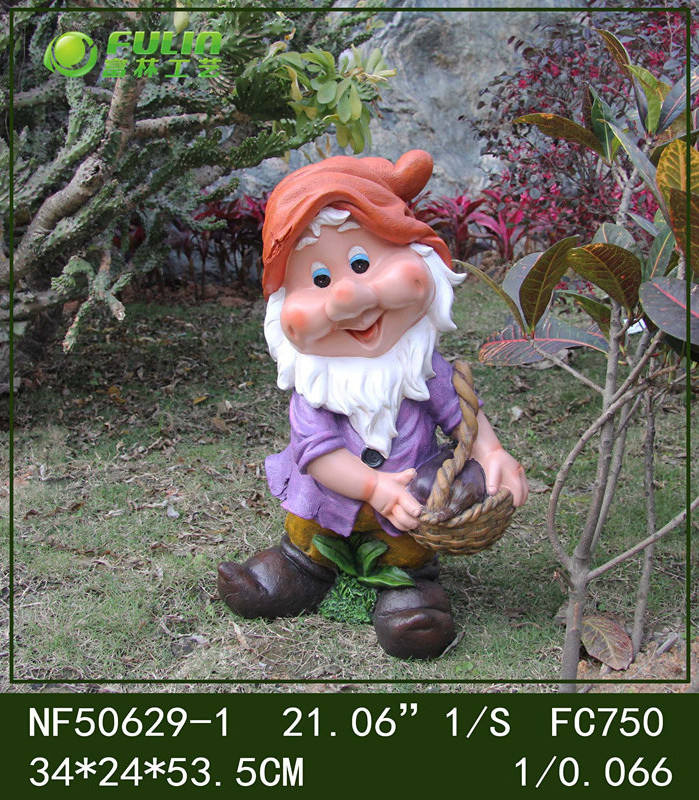 1.2M outdoor fiberglass snow white and the seven dwarfs garden statue decoration