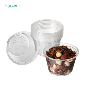 FULING 1/1.5/2/3.25/4/5.5 OZ Small Plastic Portion Containers With Lids Jello Shot Souffle Cups Condiment Sauce Cups