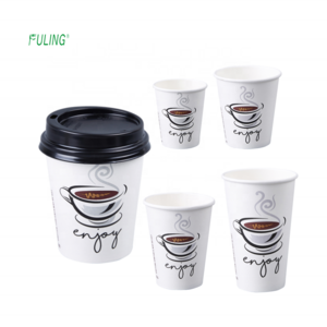 fuling factory custom 8 oz cup paper juice  disposable pe coated printed coffee paper cup customized