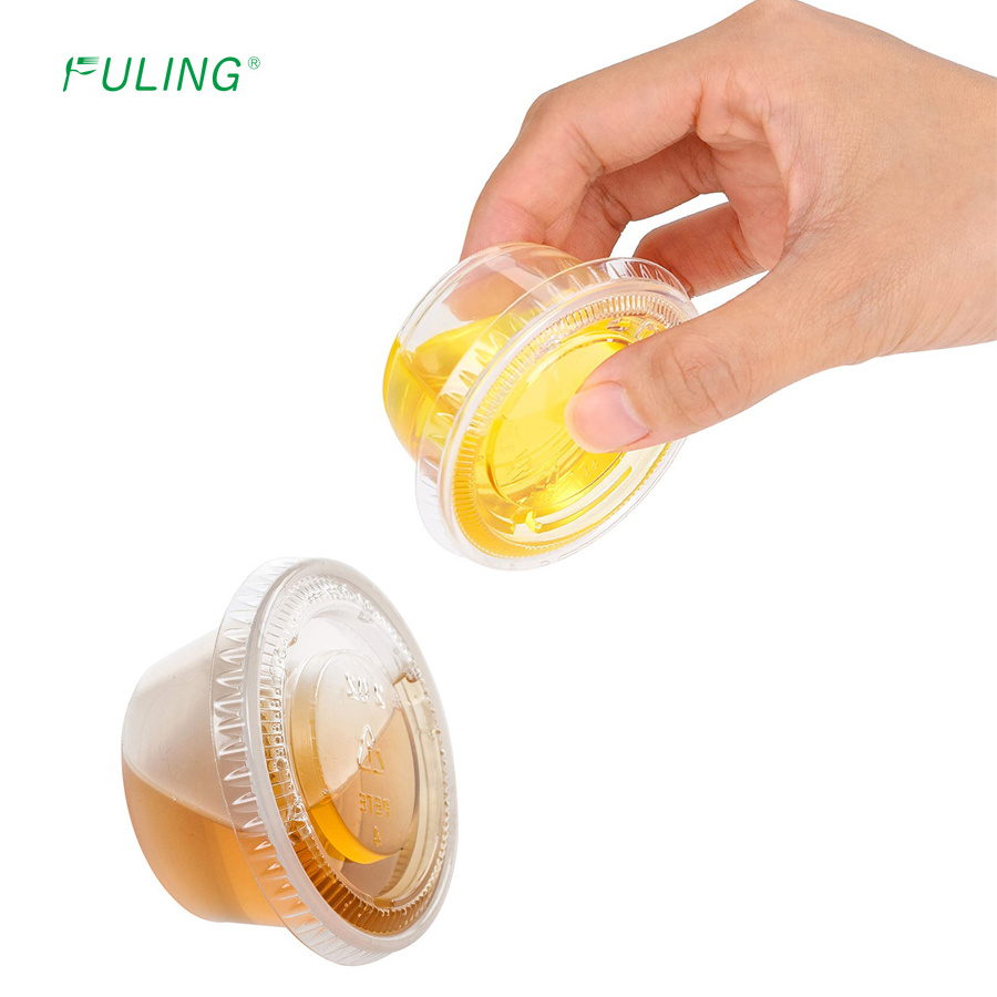 FULING Plastic 2 oz Portion Cup Disposable Jello Shots Sauce Cup Condiment Souffle Dressing Mini Containers