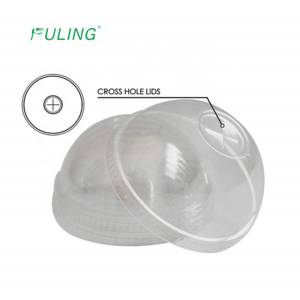 custom clear 98mm plastic  pet sip cross hole disposable couvertes  14 16 20 24 oz smoothie cup dome  lid