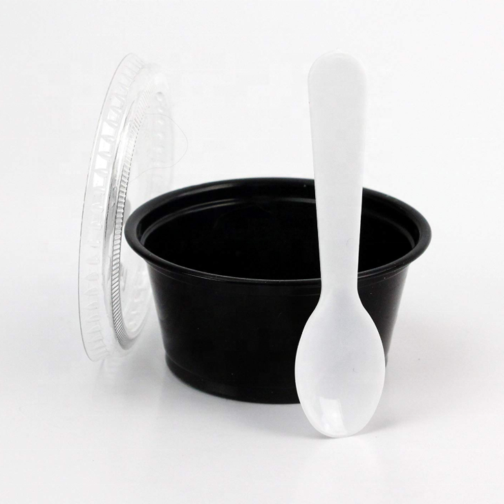 Fuling 31years supplier  disposable Small plastic sauce cup 2 oz pudding portion condiment cups with Lids,  jello shot cups