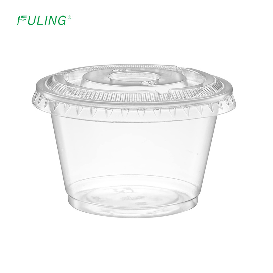 FULING Plastic 2 oz Portion Cup Disposable Jello Shots Sauce Cup Condiment Souffle Dressing Mini Containers