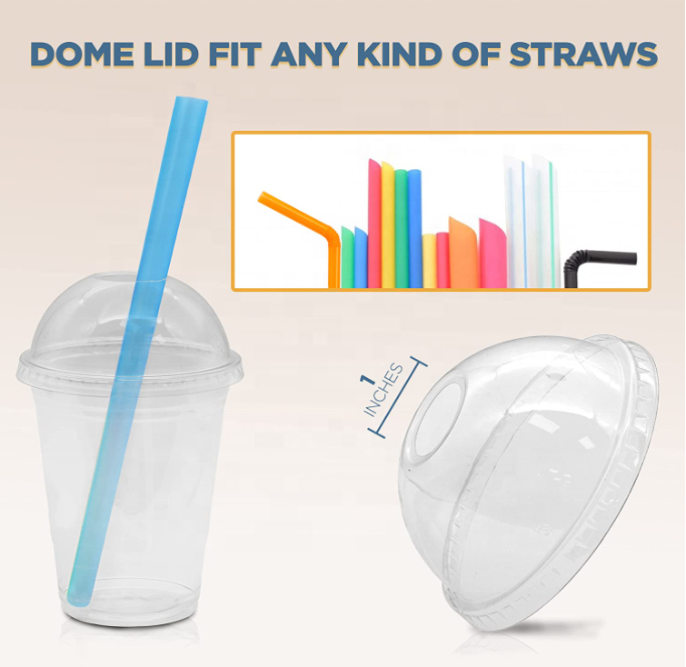 custom clear 98mm plastic  pet sip cross hole disposable couvertes  14 16 20 24 oz smoothie cup dome  lid