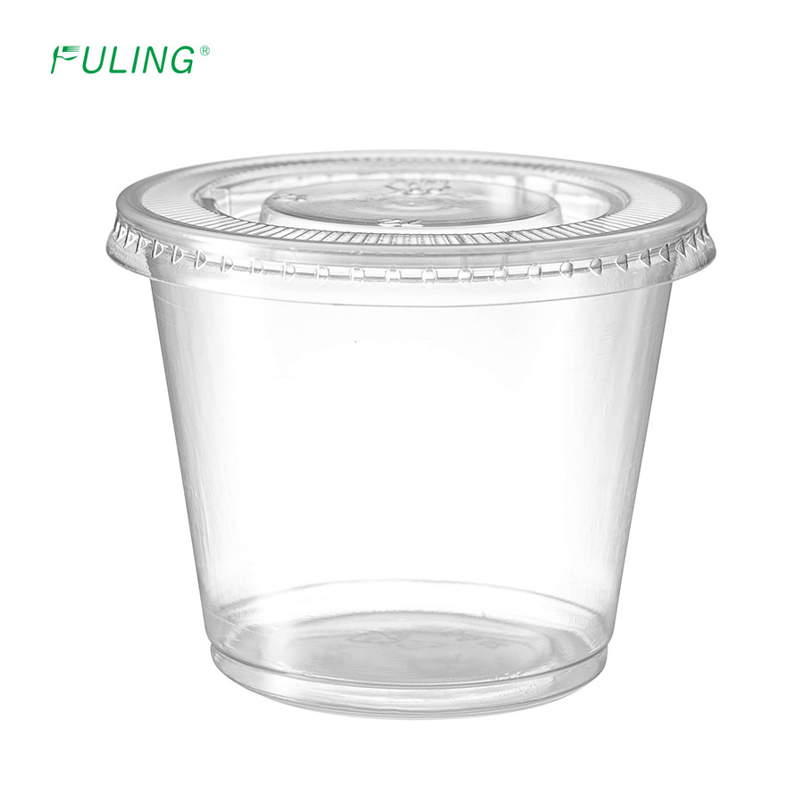 FULING Plastic 2 oz Portion Cup Disposable Jello Shots Sauce Cup Condiment Souffle Dressing Mini Containers