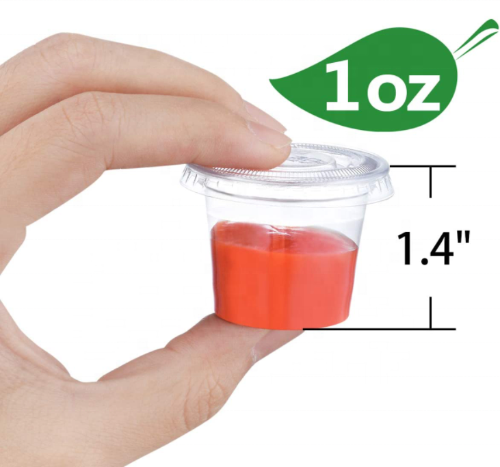 0.75oz 1oz 2oz 1.5oz 2oz 3.25oz 4oz 5.5oz disposable sauce cup ,pp cup with pet lid ,20ml jello shot cups