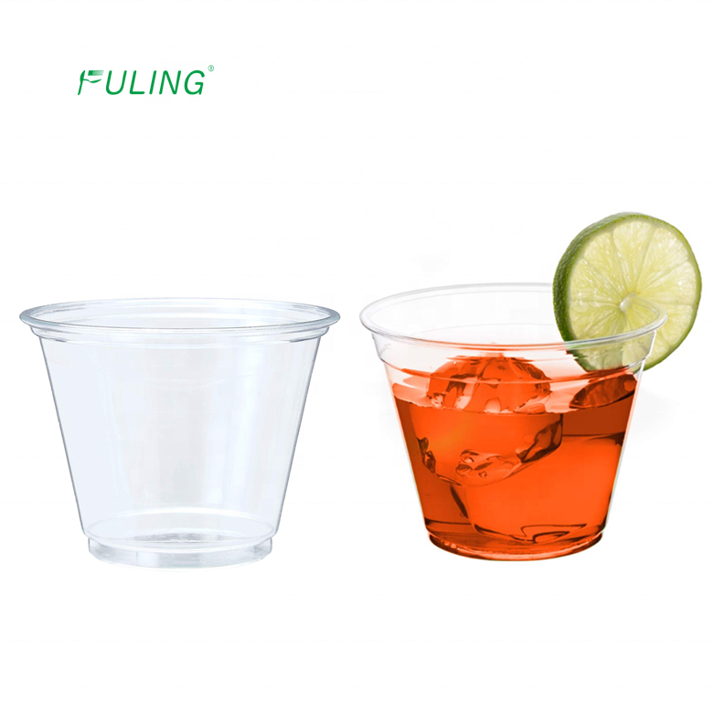 bpa free hard clear bulk heavy duty drink cup plastic 8 9 oz pet wedding cake glass disposable party cup tumblers