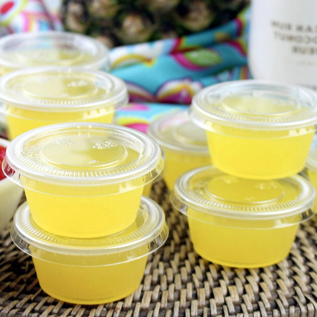 taizhou fuling disposable clear 1oz 2oz plastic portion cups small sauce containers with lids