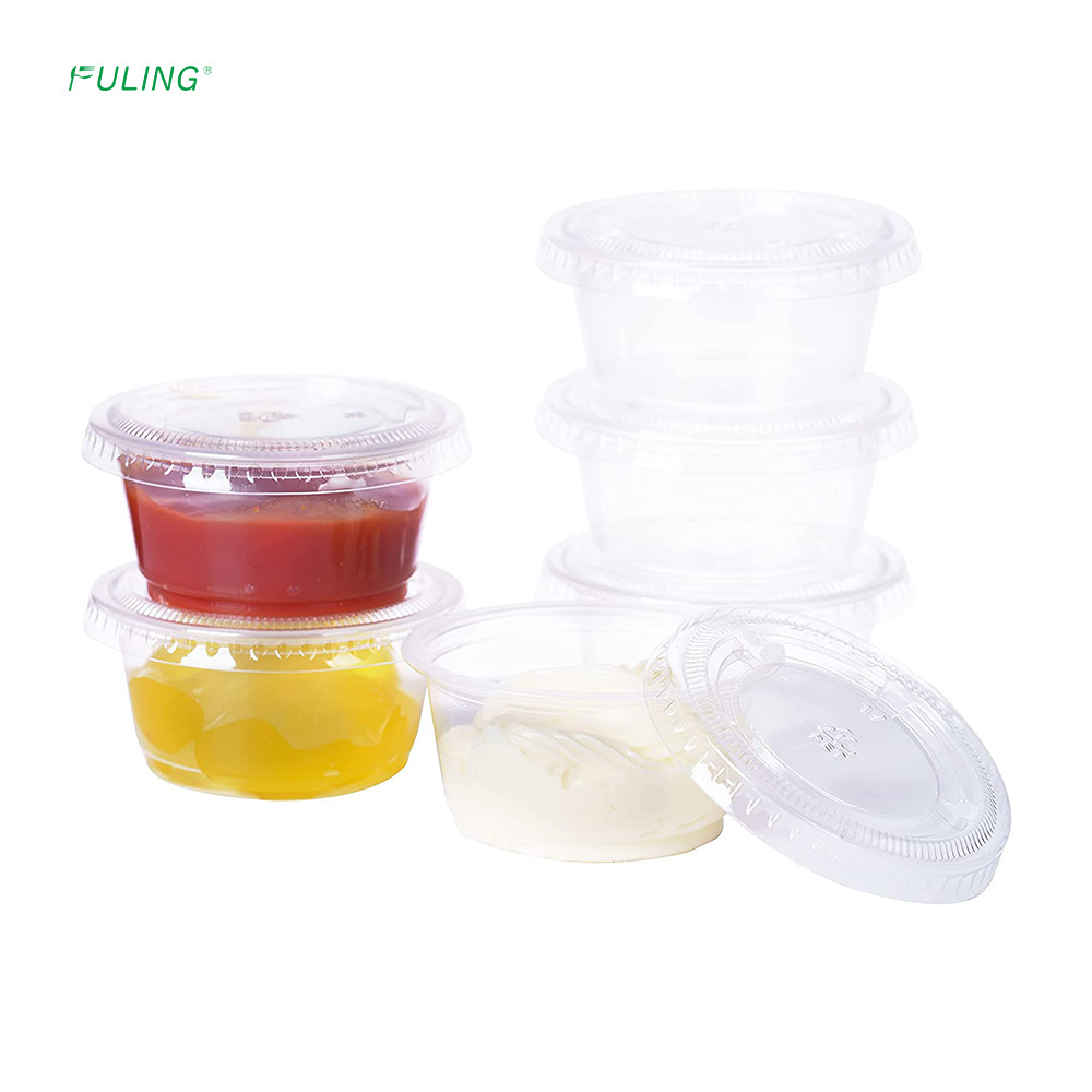 FULING Souffle Portion Container Clear 2 Ounce Disposable Plastic Jello Shot Cups