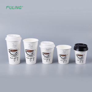 Custom printed logo 8oz 10oz 12oz 16oz Bubble Tea Cup disposable paper hot coffee Paper cup