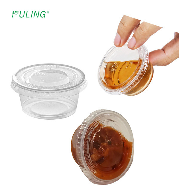 FULING Souffle Portion Container Clear 2 Ounce Disposable Plastic Jello Shot Cups