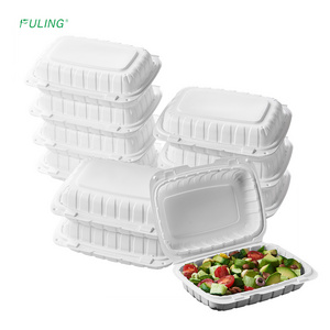 FULING 9x6x3'' Inch MFPP To go Fast food container Styrofoam Replacement Take Away Meal Prep Clamshell Container