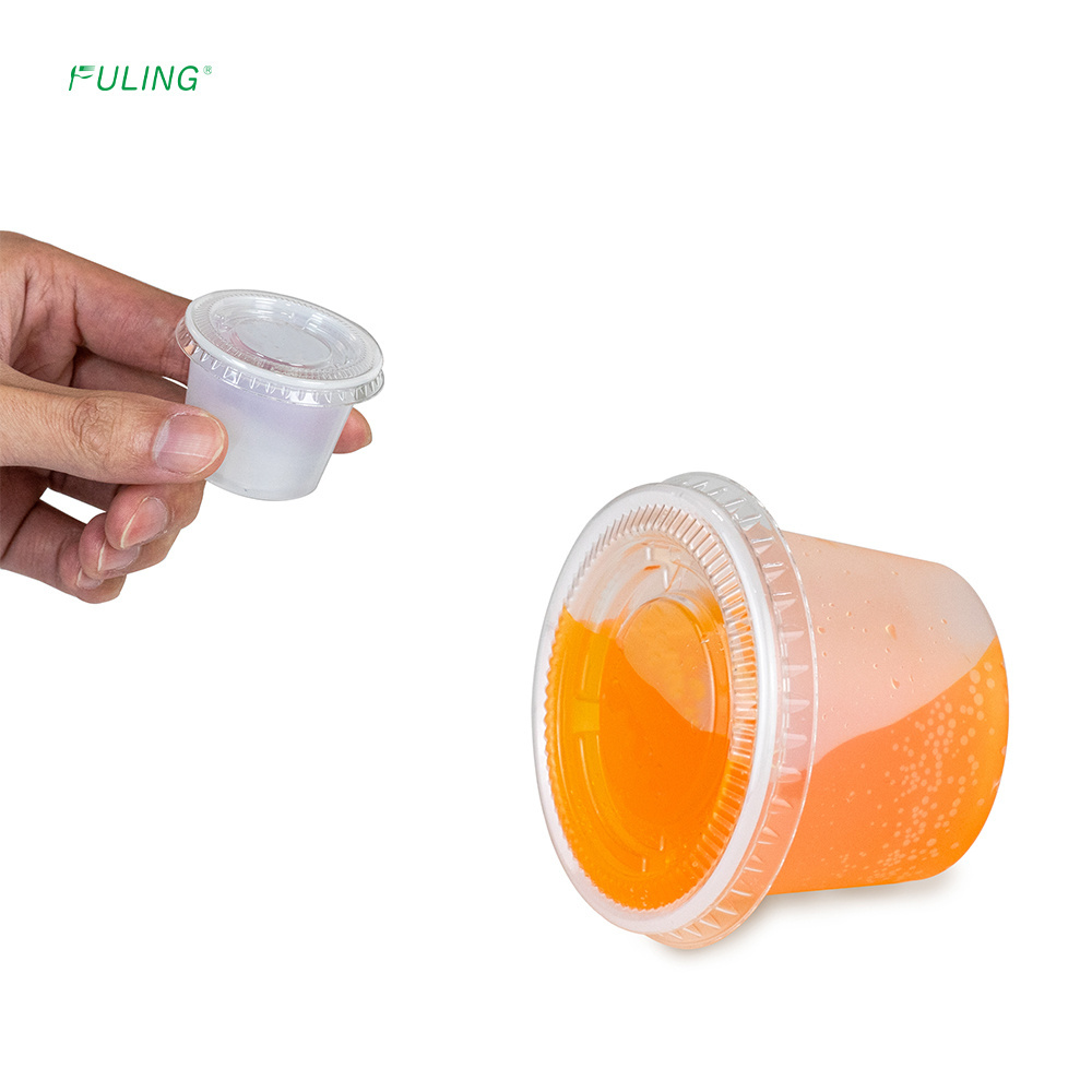 Disposable Plastic Portion Cups With Lids Meal Prep Containers 1/1.5/2/3.25/4/5.5 oz  OZ Sauce Cups Dressing Cup Tableware