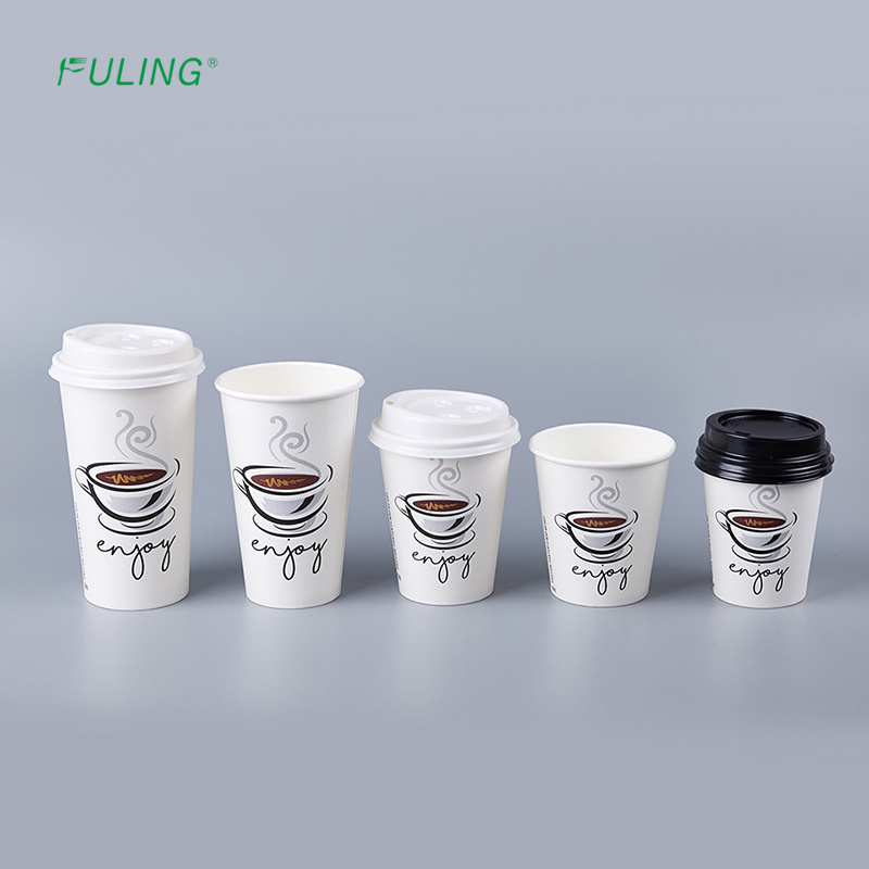 Custom Print 16 oz 12oz 8oz Biodegradable PLA Lined Disposable Coffee Paper Cup for Hot Drink