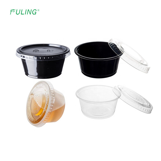 FULING Souffle Portion Container Clear 2 Ounce Disposable Plastic Jello Shot Cups