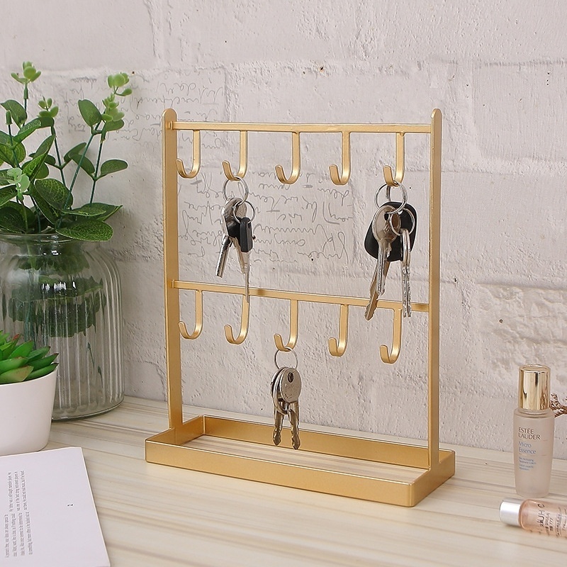 Jewelry Earring Hanger Necklace Ring Earring Shelf Display Rack Entrance Entry Key Rack Desktop Iron Cases & Displays