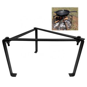 Camping Tripod for Cooking Cast Iron Fire Pit Stand Detachable Cooking Tripod for Campfire Outdoor Tripod Grill