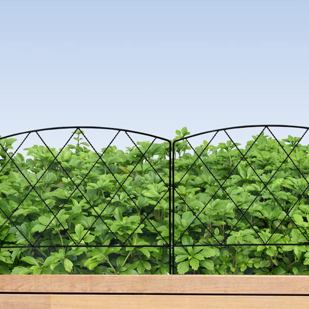 Decorative Metal Garden Fence Panels Landscape Fencing For Dogs Flower Bed Tree Black Yard Border Fence