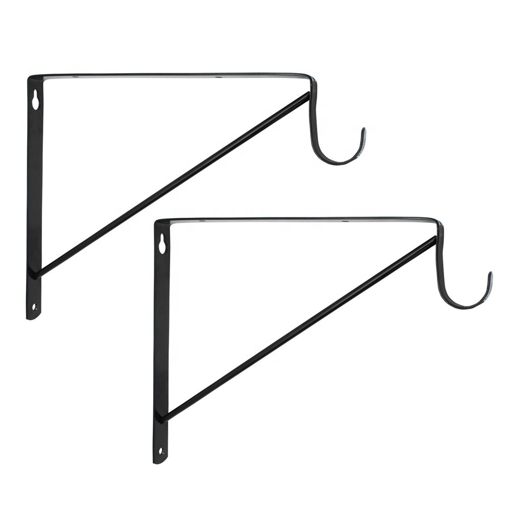 White Heavy Duty Adjustable Metal Closet Rod & Shelf Support J Bracket Wall Shelf Cast Iron Shelf 12 Inch Floating Bracket