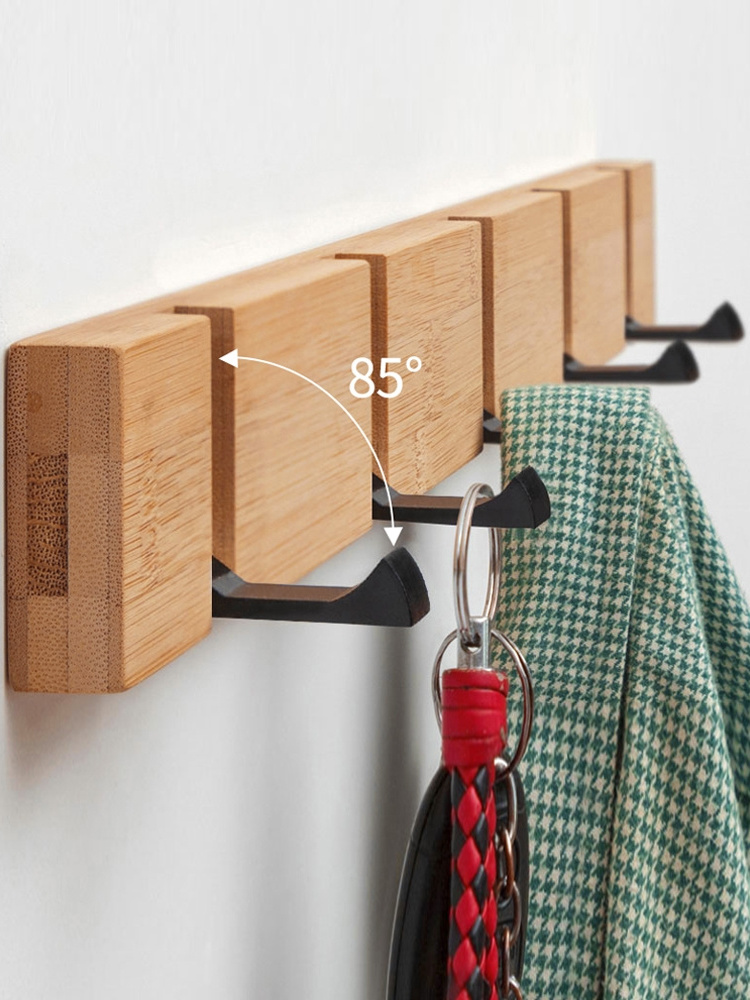 Wall Hanging Wall Entrance Door Coat Hook  Free Punch Hole Clothes Hook Wall Foldable Coat Hanger