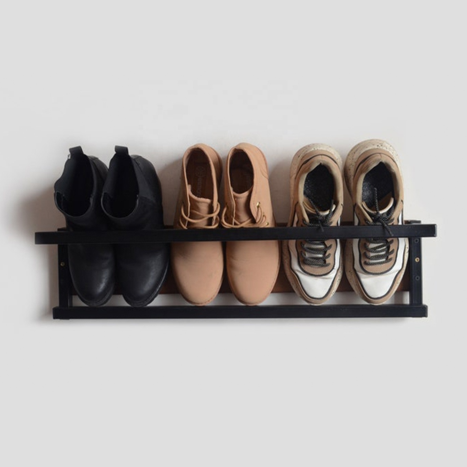 Hot Sale Tier Shoe Shelf Industrial Metal Shoe Shelf For Hallway Decor Wall Mount Shoe Rack