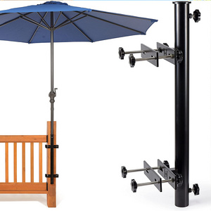 Patio Umbrellas Bases Heavy Duty Black Umbrella Holder for Outdoor Fix Deck Railing Sun Umbrella Base Stand