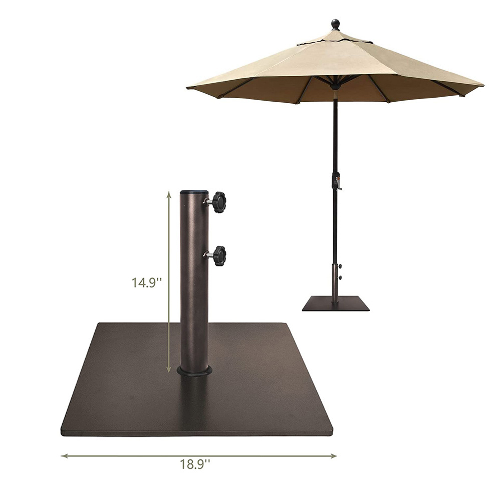 Patio Umbrellas Bases Outdoor Garden Square Umbrella Holder Frame Durable Umbrella Base Steel Plate Metal Outdoor Furniture