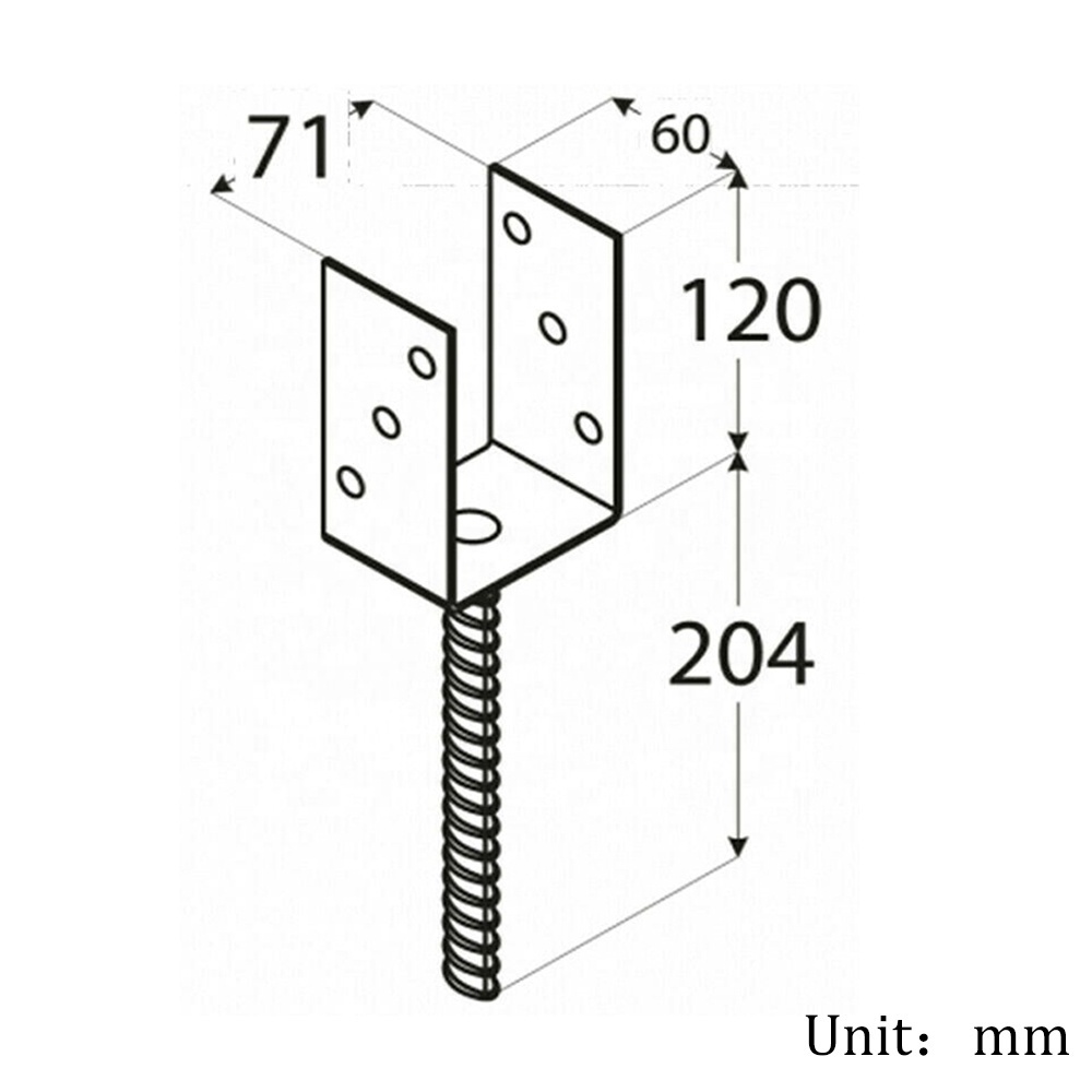 Heavy Duty U Shape Pergola Gazebo Post Support Foot Base Metal Pergola Bracket