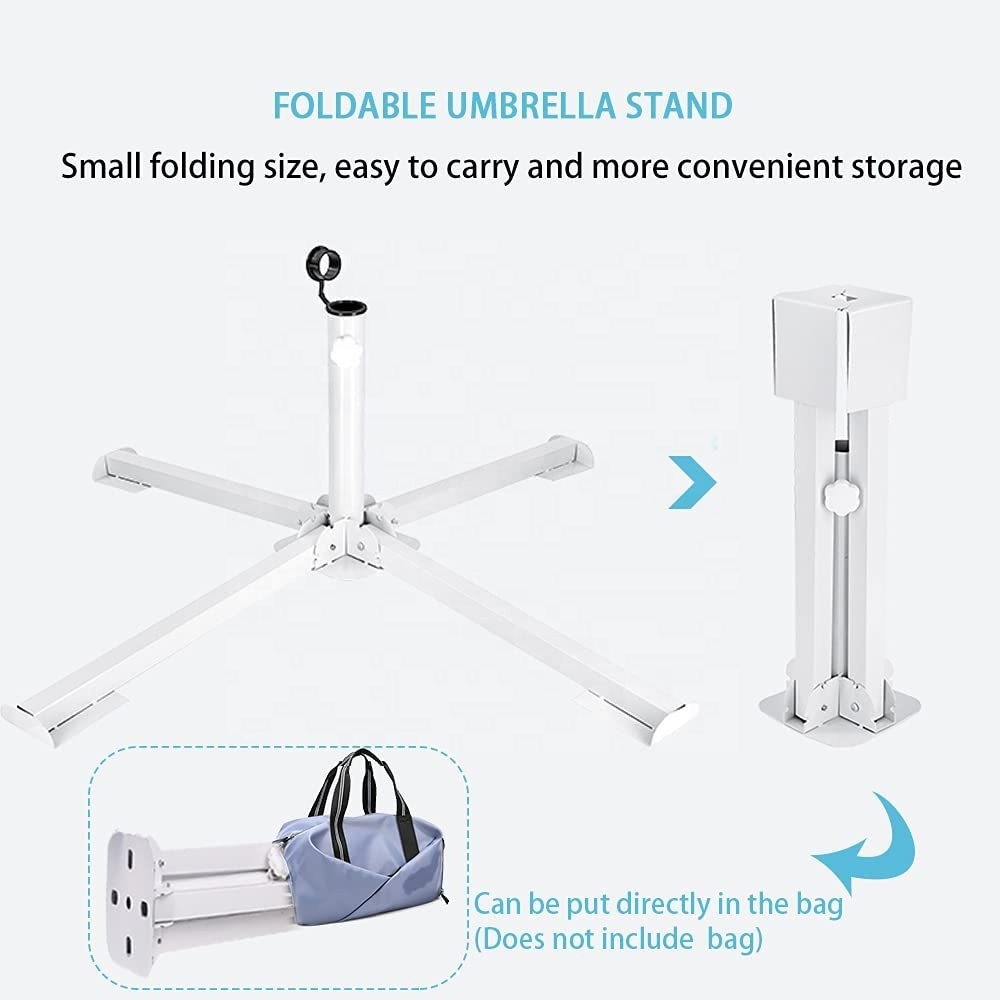 Portable Folding Bench Umbrella Stand Outdoor Adjustable Patio Umbrella Base Stand Iron Christmas Tree Base