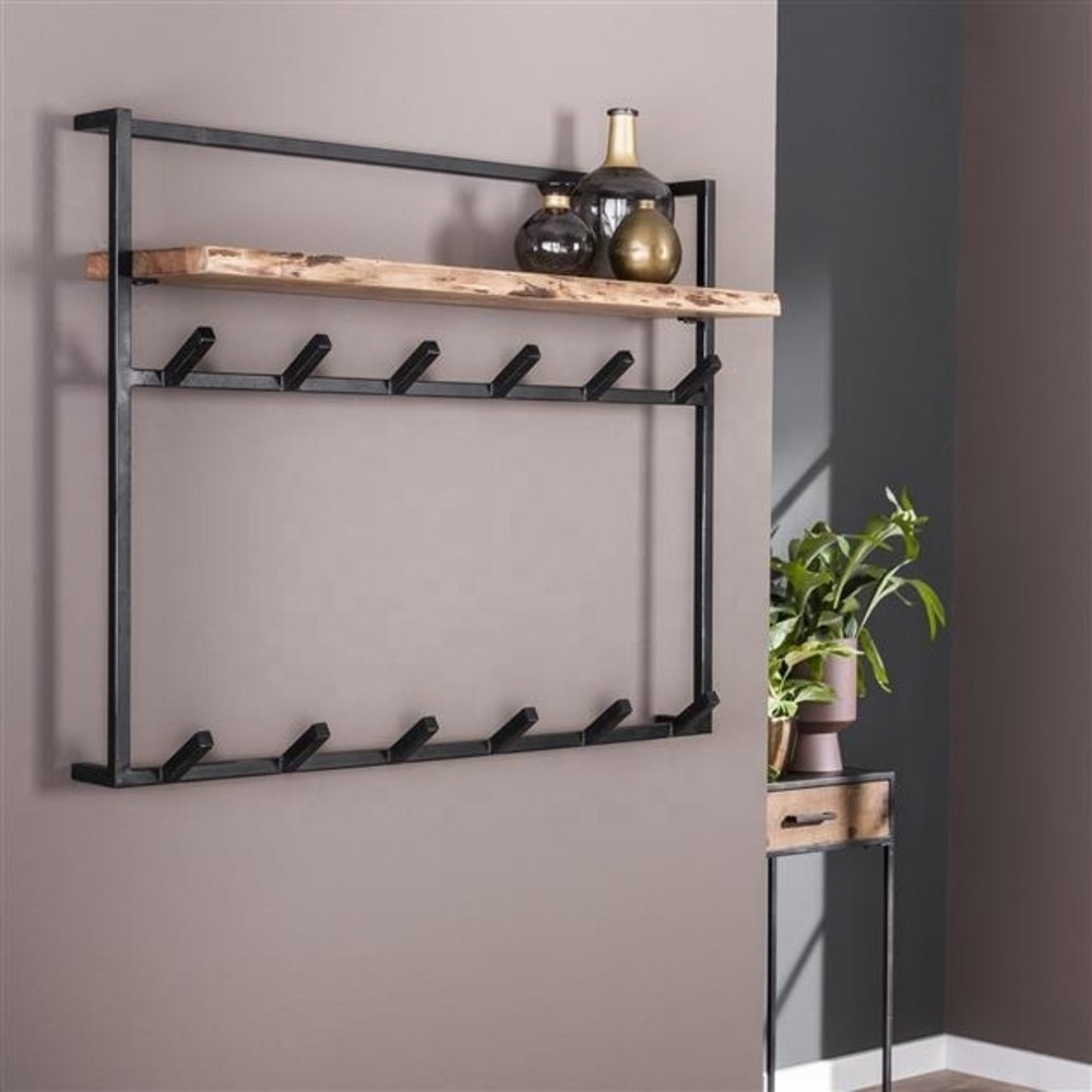 Industrial Style Coat Racks Home Storage Wall Shelf Holder Living Room Bedroom Coat Rack Wall Mount