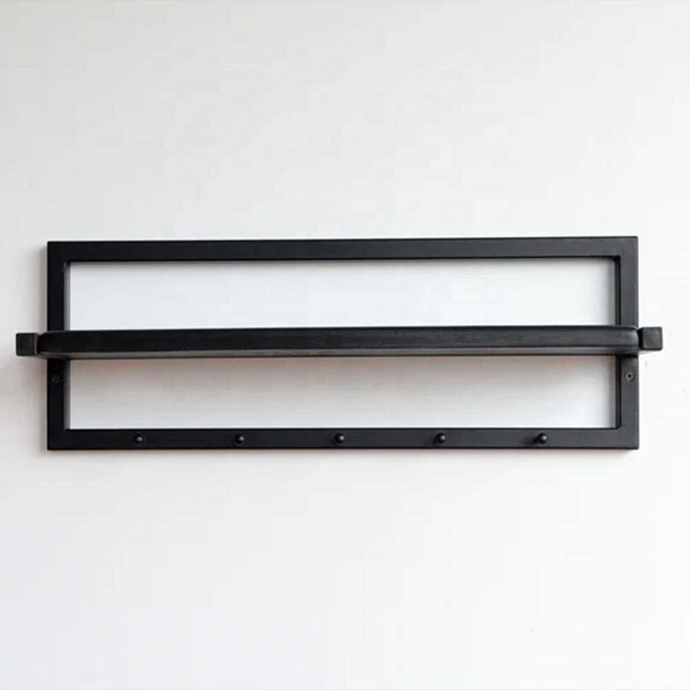 Hallway Coat Rack Wall Mount Entryway Metal Folding Coat Rack Wall Floating Shelves with Hooks