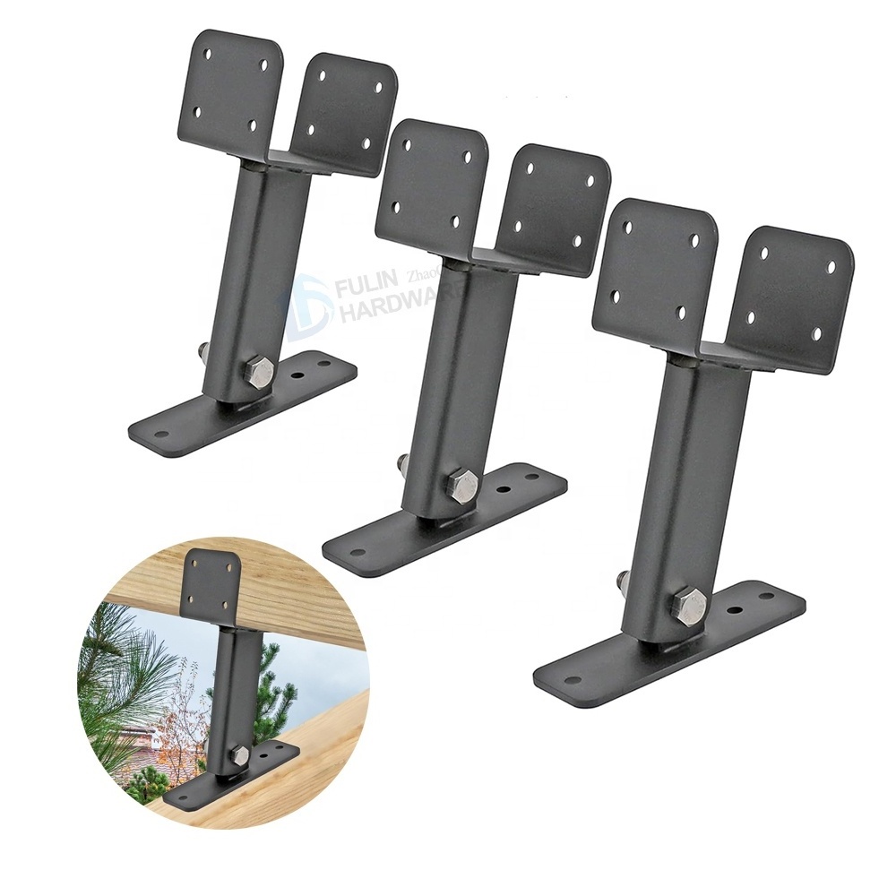 Steel Adjustable Pergola Roof Rise Beam Bracket Heavy Duty Steel Gazebo Riser Bracket for Patio Cover