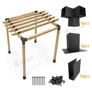 Wall Mount Pergola Extension Bracket Kit Outdoor Garden Gazebo Metal Pergola Bracket