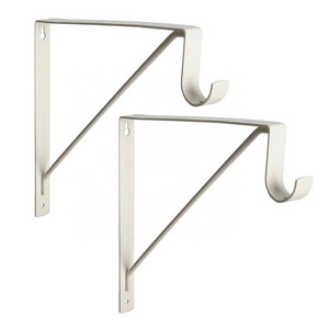 White Heavy Duty Adjustable Metal Closet Rod & Shelf Support J Bracket Wall Shelf Cast Iron Shelf 12 Inch Floating Bracket