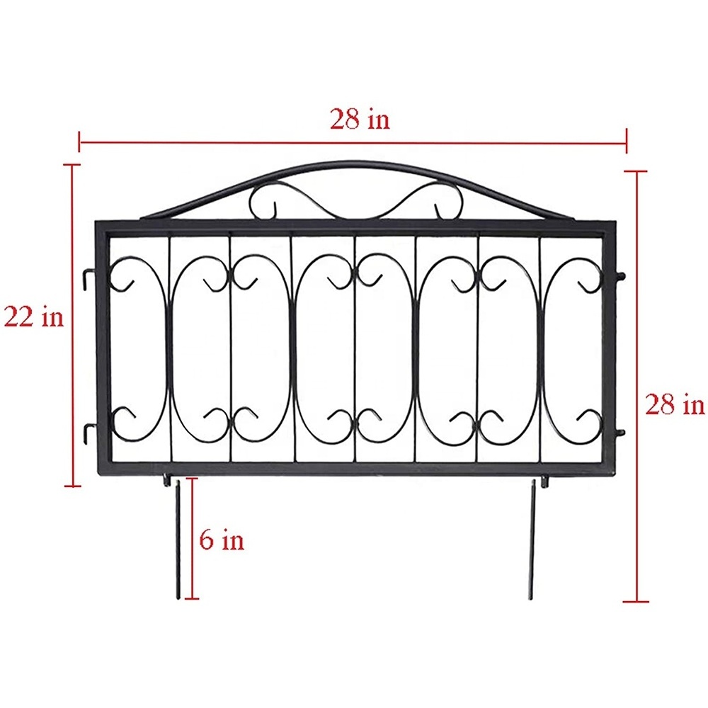 Decorative Outdoor Rustproof Metal Garden Fence Panels for Patio Landscape Plant Flower Vegetable Lawn Edging