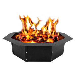 Octagon Fire Pit Metal Drable Collapsible Fire Ring Stove Iron Outdoor Indoor Camping Fireplace Edge Bonfire BBQ Fire Pit