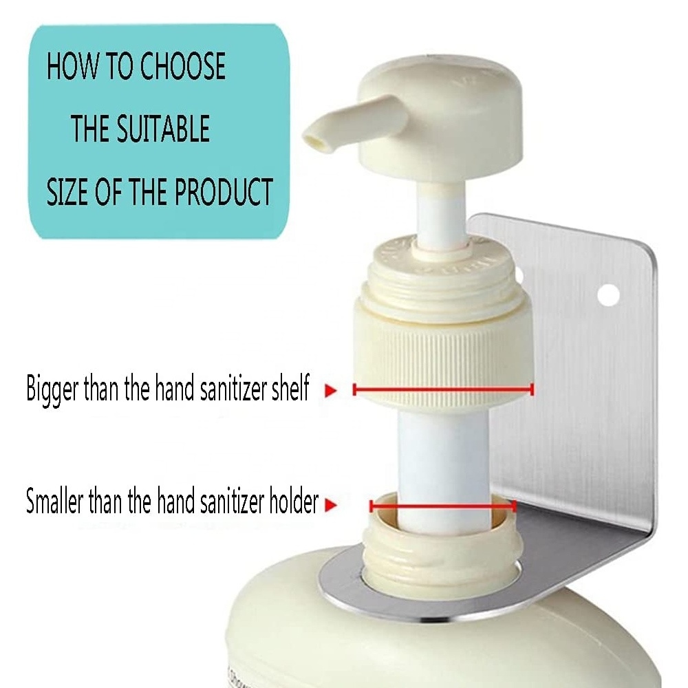 Soap Bottle Dispenser Holder Wall Mount Pump Handheld Hanging Jar Holder Shampoo Shelf Metal Storage Holder for Bathroom