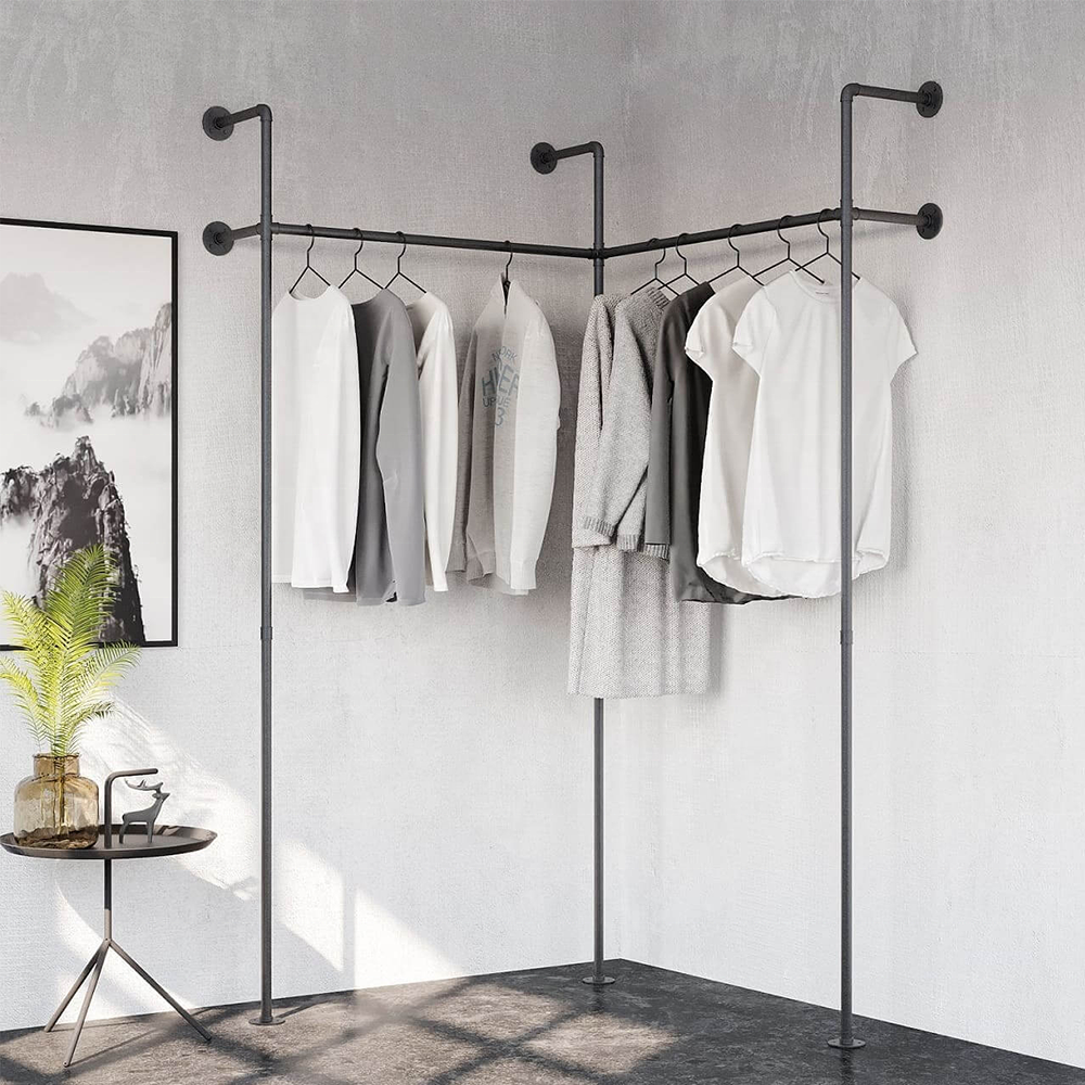 Industrial Style Clothing Store Display Rack Clothes Hanger Rack Metal Iron Clothes Display Racks Shelf For Clothing Shop