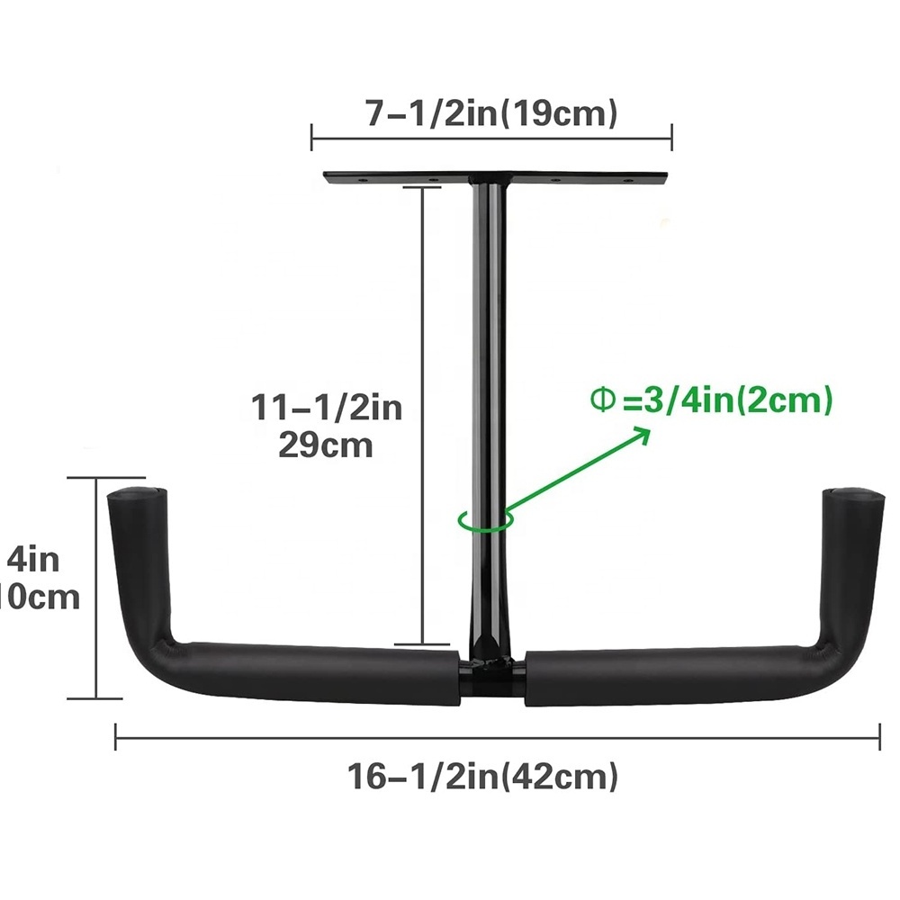 Overhead Garage Storage Rack Heavy Duty Overhead Storage Double Hook Lumber Ladder Ceiling Hanger Rack