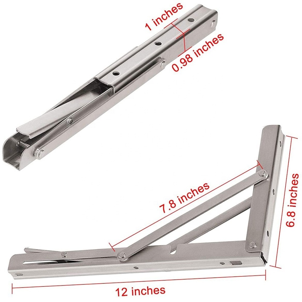 Heavy Duty Bench Table Bracket Stainless Steel Shelf Brackets Adjustable Wall Mounted Brackets Shelves Cast Iron for Folding FL